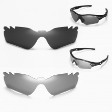 New Walleva Polarized Black + Titanium Vented Replacement Lenses For Oakley Radar Path